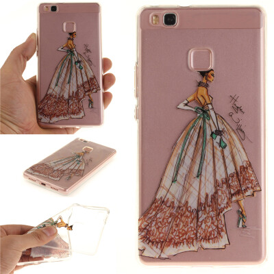 

Hand-painted dress Pattern Soft Thin TPU Rubber Silicone Gel Case Cover for HUAWEI P9 LITE