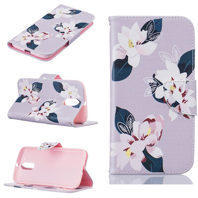 

Gray lily Design PU Leather Flip Cover Wallet Card Holder Case for Moto G4G4 Plus