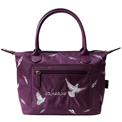 

Flowers princess adverts engraved art engraved handdrops bullion nylon dumplings handbags 1702TS001 purple
