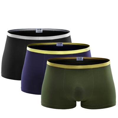 

Heng Yuan Xiang men&39s underwear high-count cotton flat angle underwear simple stretch Slim mix of three combinations of a 175100