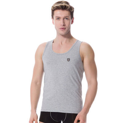 

Modal vest men stretch body breathable round necked modal cotton backing velvet gray XXXL