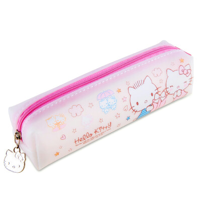 

GuangBo large capacity student stationery bag silicone jelly pencil case Hello Kitty pattern random KT85010