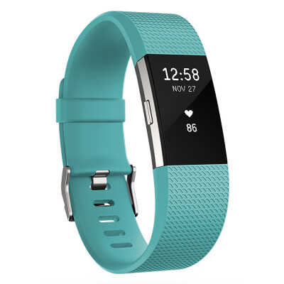 

Fitbit Charge 2 smart fashion heart rate bracelet heart rate real-time monitoring automatic sleep record caller ID VO2Max measurement blue-cyan trumpet