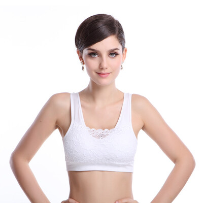 

Palang Duo No brackets sports bra bra belts lace bra WX001 comfortable shock sports underwear white M 16590