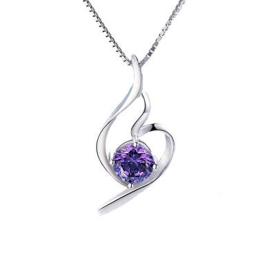 

Po margin purple soft silver necklace female pendant Korean fashion chain clasp chain