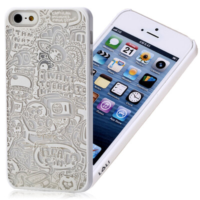 

KOOLIFE компании Apple iphone5s / себе телефон оболочки мобильный телефон оболочки твердой оболочки защитный рукав / iphone 5s / себе творческая картина оболочка / PC оболочки Выдерживает падение окна решетки - игривый белый