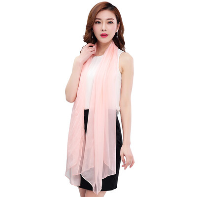 

Lan Shiyu LANSHIYU W0591 silk scarves spring&summer silk pure color long shawl scarf light pink
