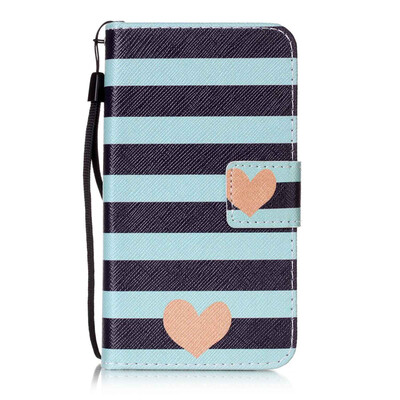 

Blue Stripes Дизайн PU кожа флип Обложка Кошелек для карты памяти чехол для Moto ROKR E2