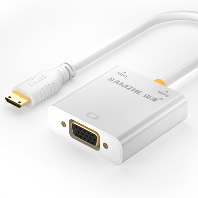 

Shanze (SAMZHE) ZJX-090 Mini HDMI to VGA Converter Mini HD to VGA cable PC board Projector Gold Plated Edition White 20CM