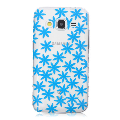 

Blue chrysanthemum Pattern Soft Thin TPU Rubber Silicone Gel Case Cover for SAMSUNG GALAXY CORE Prime G360