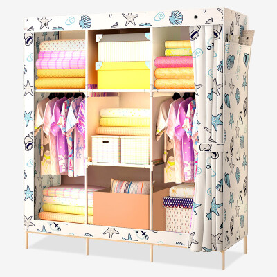 

Beautiful home simple wardrobe cloth wardrobe multi - functional wardrobe steel pipe 136S ocean star