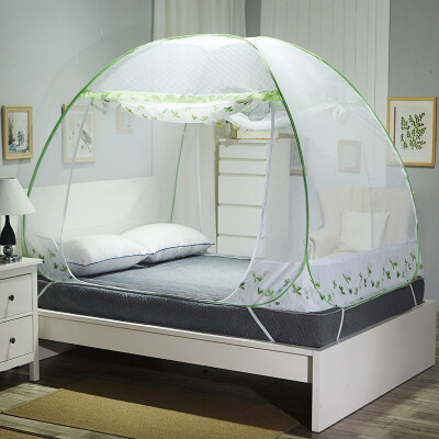 

Ying Xin mosquito nets Home Textiles three to open the door to be installed yurt mosquito dome nets foldable wire back to the word mosquito net 18 meters bed green