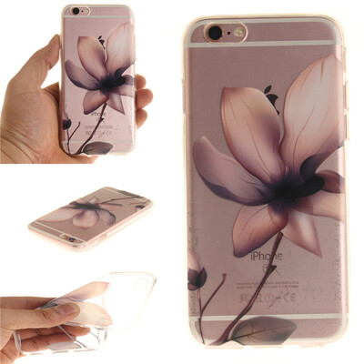 

Magnolia flower Pattern Soft Thin TPU Rubber Silicone Gel Case Cover for IPHONE 66S