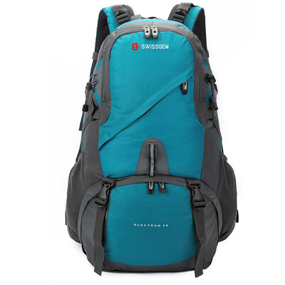 

SVVISSGEM mountaineering bag outdoor travel waterproof wear shoulder bag computer bag JP-3140II dark green gray 40L with rain c