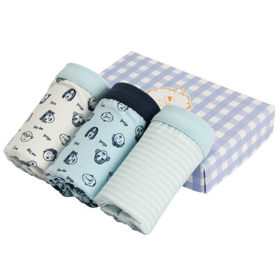 

Red beans Hodo children&39s underwear male flat angle in the waist breathable large child 95 cotton comfortable four pants 3 boxed HDK783 blue&white 130
