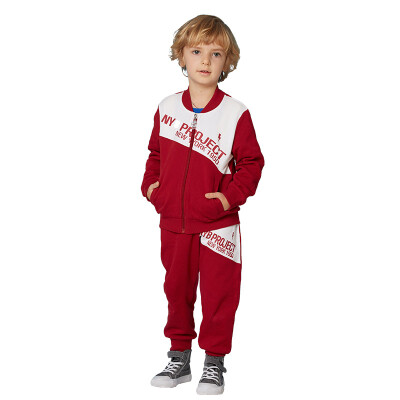 

JJLKIDS Partner Club Children's Basket Spring Casual Sports Set Pants Two-piece Set BCZ63046 Candidate Red 130