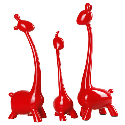 

Flowers set between the simple crafts Decoration home decorations living room entrance decoration pieces move new home gifts to send friends to send friends and honey three small deer deer home HS16J02R red