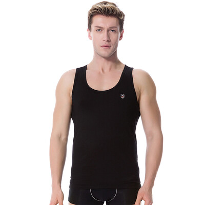 

Modal vest men stretch body breathable round collar modal cotton backing vest black L