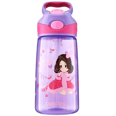 

contigo дети пластиковая соломенная чашка спортивная портативная чашка 450ML гороховая принцесса HBC-STR079