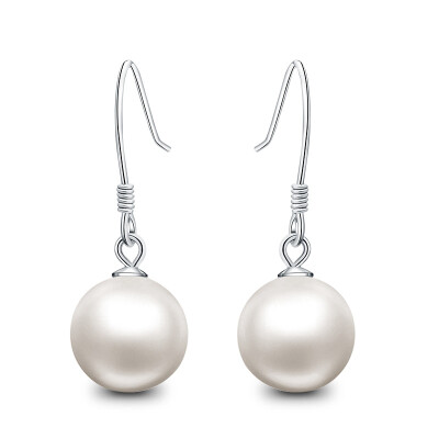 

T400 silver earrings female temperament Korean simple personality earrings imitation pearl earrings brief to send his girlfriend Valentine's Day birthday gift