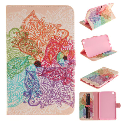

Colorful flowers Style Embossing Classic Flip Cover with Stand Function and Credit Card Slot for SAMSUNG GALAXY Tab 3 8.0 T310