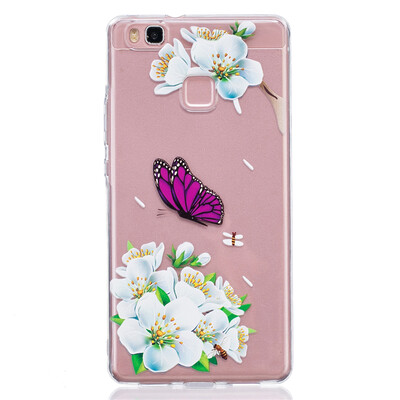 

Purple Butterfly Pattern Soft Thin TPU Rubber Silicone Gel Case Cover for HUAWEI P9 Lite