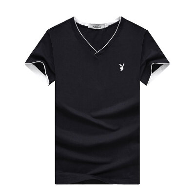 

Playboy T Shirt Men V Neck Short Sleeve Shirt