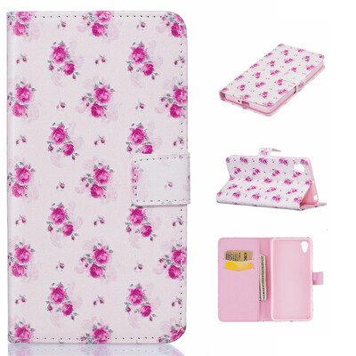 

Little Rose Design PU Leather Flip Cover Wallet Card Holder Case for SONY Xperia X Performance