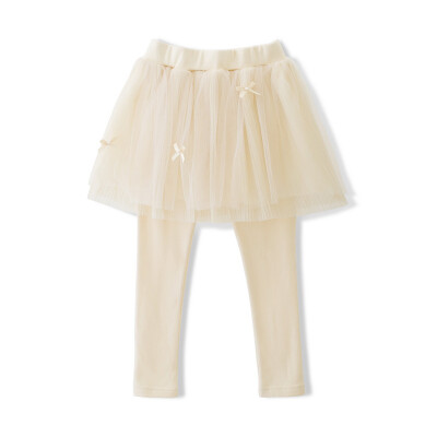 

Flossie Flordeer French children's clothing girl pleated mesh yarn skirt pants F71003 beige 100