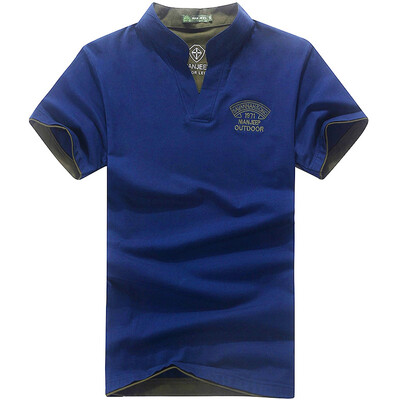 

Jeep Shield (NIAN JEEP) Футболка с коротким рукавом Мужская V-образная вырезка Outdoor Mountaineering Leisure T-Shirt 9251 Blue 2XL