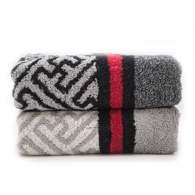 

Yaguang towel home textiles cotton yarn-dyed Golgi-made towel two pieces of dark gray light gray 90g Article 34 72cm