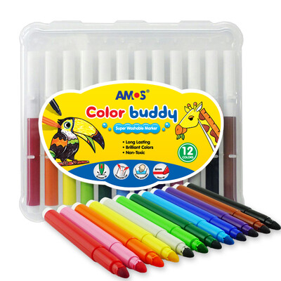 

AMOS can be washed watercolor pen children painting tool 12 color watercolor pen