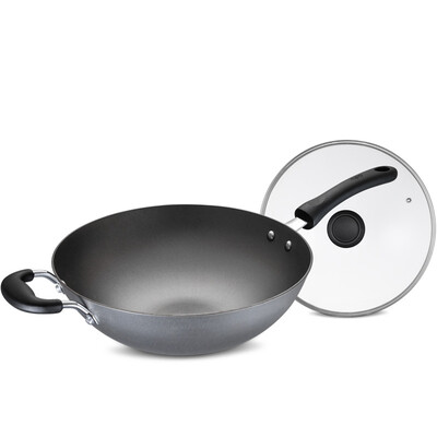 

Ai Shida 34CM cast iron wok WG8334ZT pig iron pot with a pot of fire for the fire