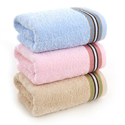 

According to cleansing 1611 cotton satin color of the towel brown powder blue three-color facial towel 3 loaded 33 70cm 80g