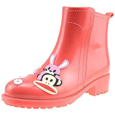 

Jingdong supermarket PaulFrank mouth monkey rain boots fashion boots women hand-painted water shoes PF1009 watermelon red 38 yards