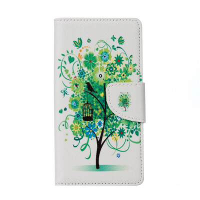 

Green Tree Design PU Leather Flip Cover Wallet Card Holder Case for Wiko FREDDY