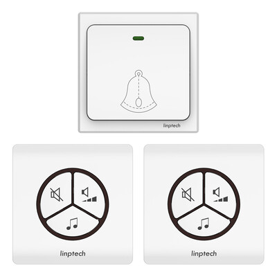 

Leader technology G1 ivory white one drag two intelligent self-generating wireless doorbell home split remote remote control do not have dry batteries lithium battery villa waterproof electronic doorbell
