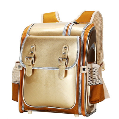 

Jingdong supermarket] Cara sheep (Carany) iron frame baby child school bag primary school student bag burden male and female students Japanese and Korean wind shoulder bag CX2650 golden yellow