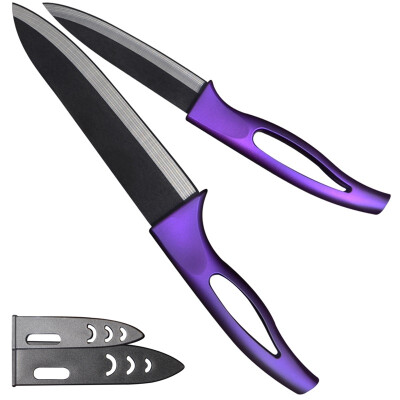 

XYJ Brand Purple Kitchen Knife Set 4, 6 Inch Utility Chef Knife Zirconia Blade Sharp Ceramic Knives