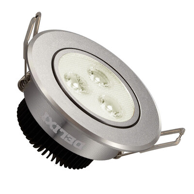 

[Jingdong Supermarket] Delixi (DELIXI) LED spotlight sand silver 3W cold white light hole 6.5-7.5 cm