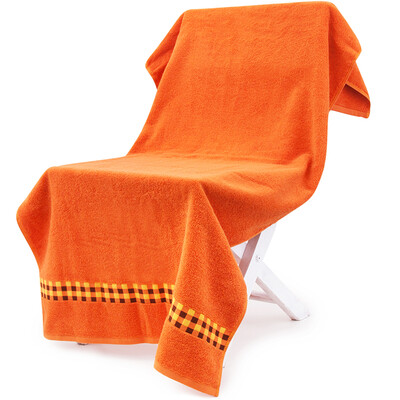 

Sanli cotton lattice element satin bath towel 70 × 140cm soft wrap wrapped chest bath towel red color