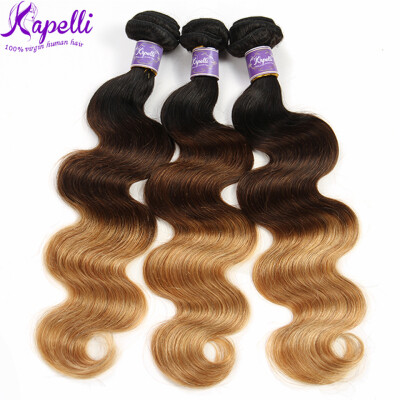 

Ombre Brazilian hair Brazilian Virgin Hair Body Wave 3 Bundles Ombre Hair Extensions 3 Tone 1b/4/27 Ombre Human Hair Weave