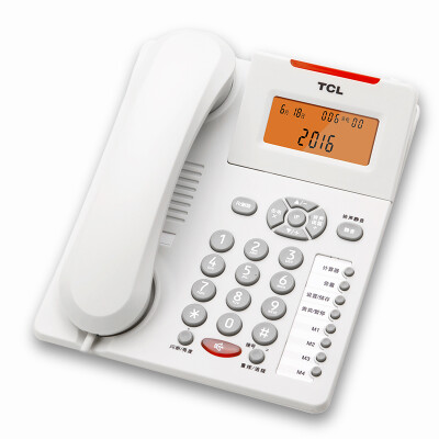 

TCL HCD868 180 TSD Fixed Corded Telephone Landline Caller ID Battery Free Handsfree Speaker Wall-mounted Office Strap White