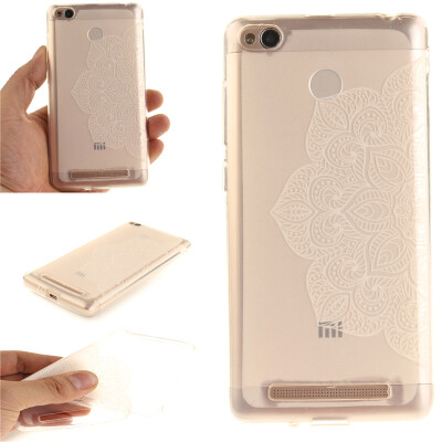 

Half white flowers Pattern Soft Thin TPU Rubber Silicone Gel Case Cover for XiaoMi Red mi 3