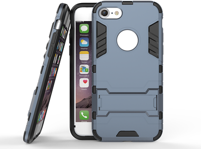 

Темно-синий Slim Robot Armor Kickstand Ударопрочный жесткий корпус из прочной резины для IPHONE 7
