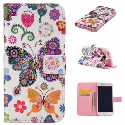 

Colorful Butterfly Design PU Leather Flip Cover Wallet Card Holder Case for SAMSUNG Galaxy S7 Plus