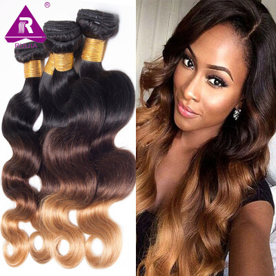 

8A Peruvian body wave virgin hair 4 bundles Ombre hair 1B/4/27 Ombre Peruvian body wave human hair Extensions 3 tone human hair