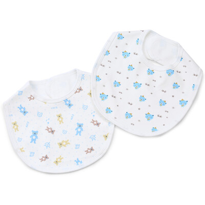 

Cotton era PurCotton Infant knitted composite straps pocket 30x22cm2 pieces of blue bear footprints blue color point toys