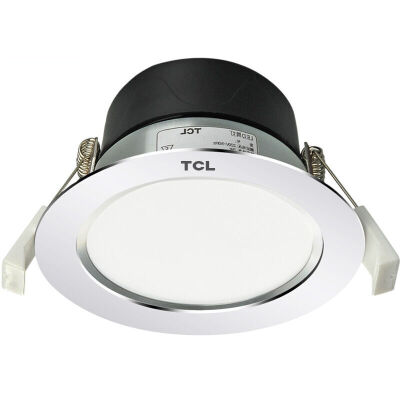 

TCL Downlight Светодиодный прожектор 3w5w7w Полный комплект потолочной лампы Свет крупного рогатого скота Малый прожектор Светло-серебристый 3W Белый Отверстие 65-75 мм