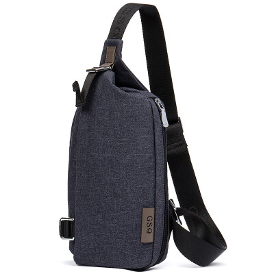 

GSQ Gu Siqi male bag fashion waterproof cotton chest bag personality pockets large capacity Messenger bag 916 blue